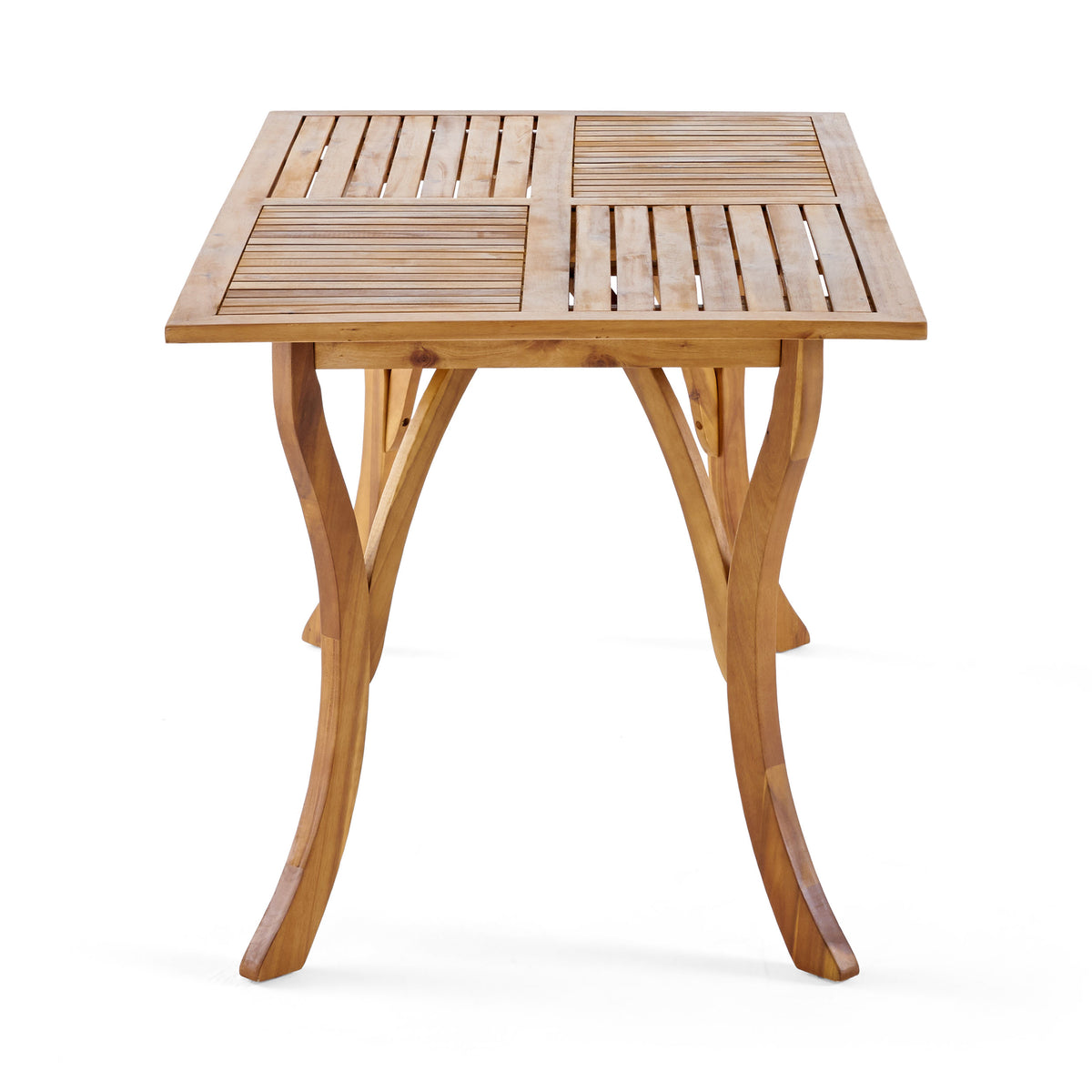 Outdoor 59 Inch Rectangular Solid Wood Dining Table - Teak Finish
