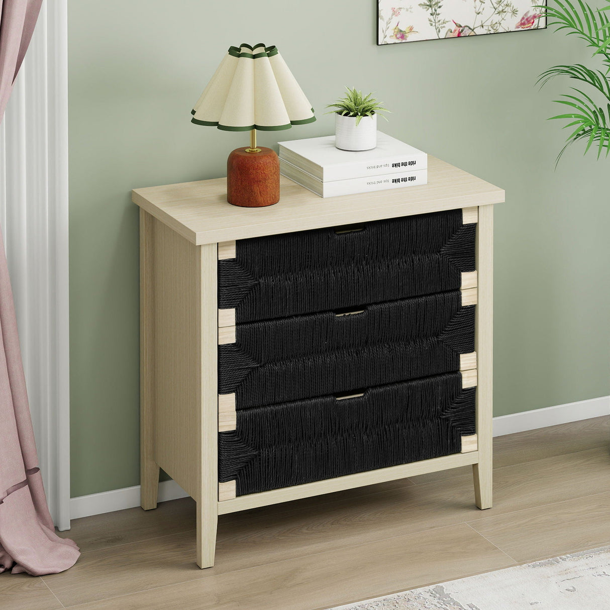 3 Drawer Buffet Sideboard With Adjustable Shelves, Natural
