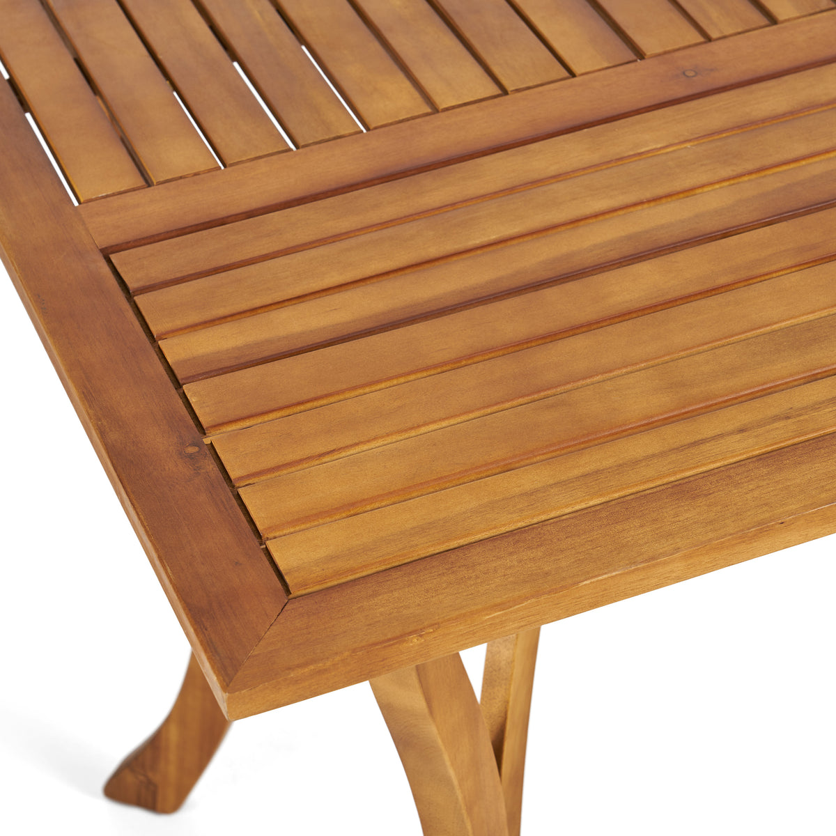 Outdoor 59 Inch Rectangular Solid Wood Dining Table - Teak Finish