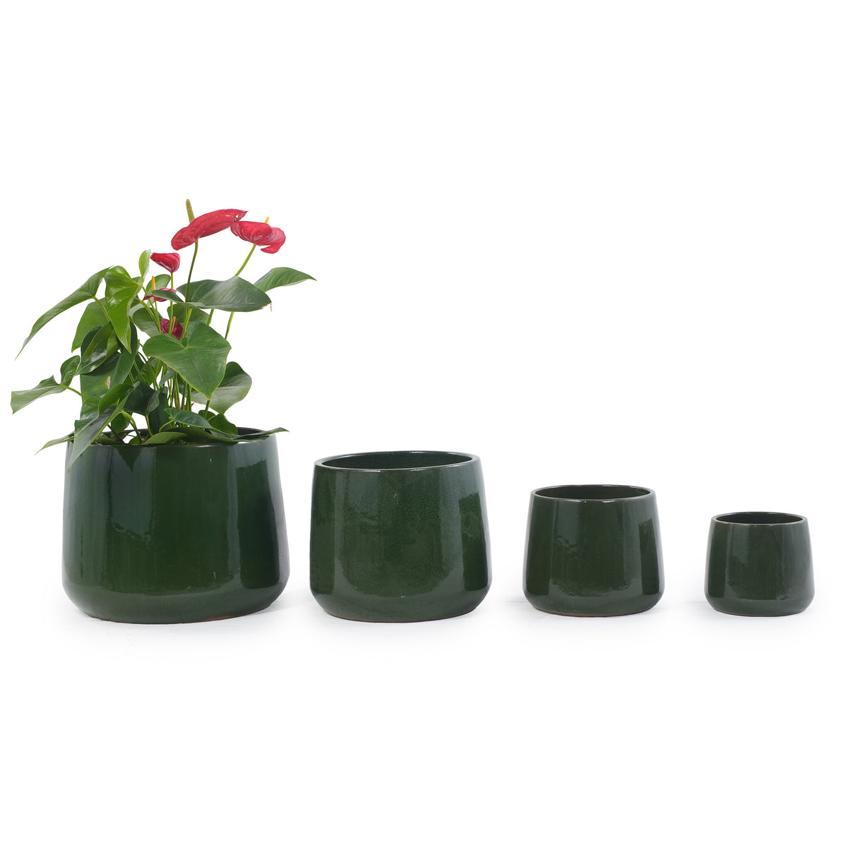 Handmade Solid Glazed Ceramic Planter Set of 4