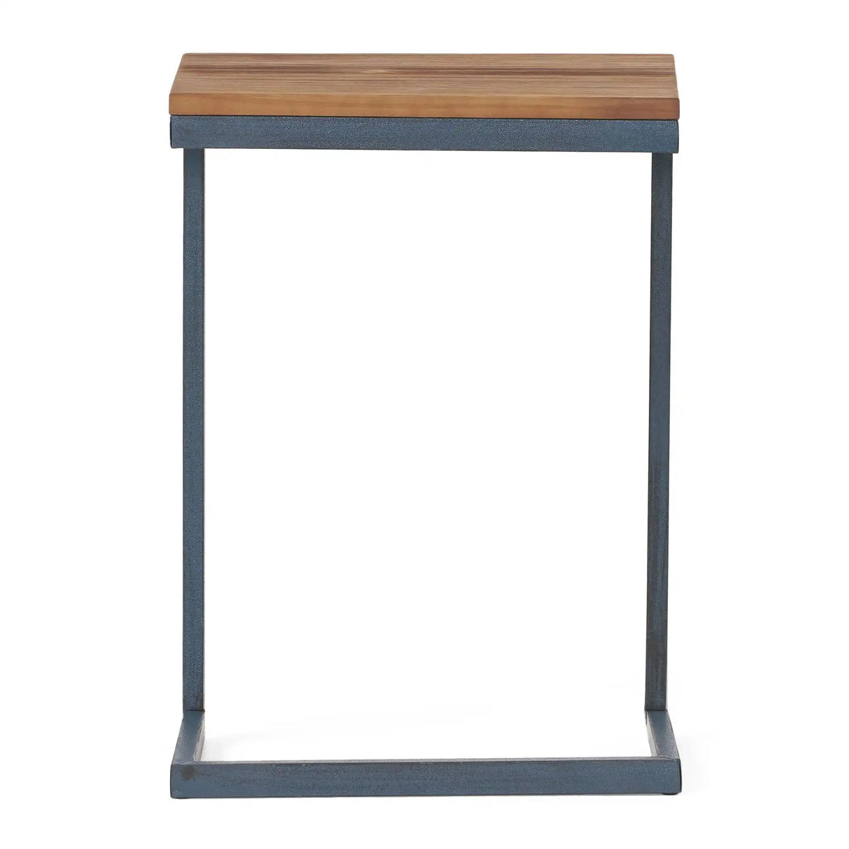 C Shaped End Table With Iron Base And Fir Wood To - Best Buy Furniture