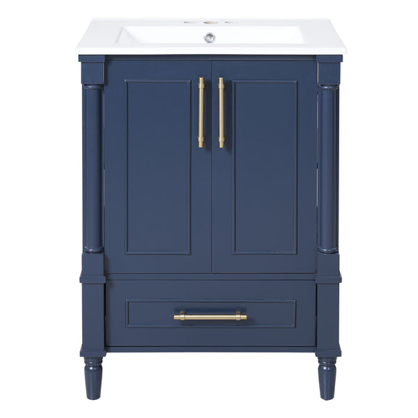 Bathroom Vanity With Ornate French Cylinder Legs, Soft Close Drawer