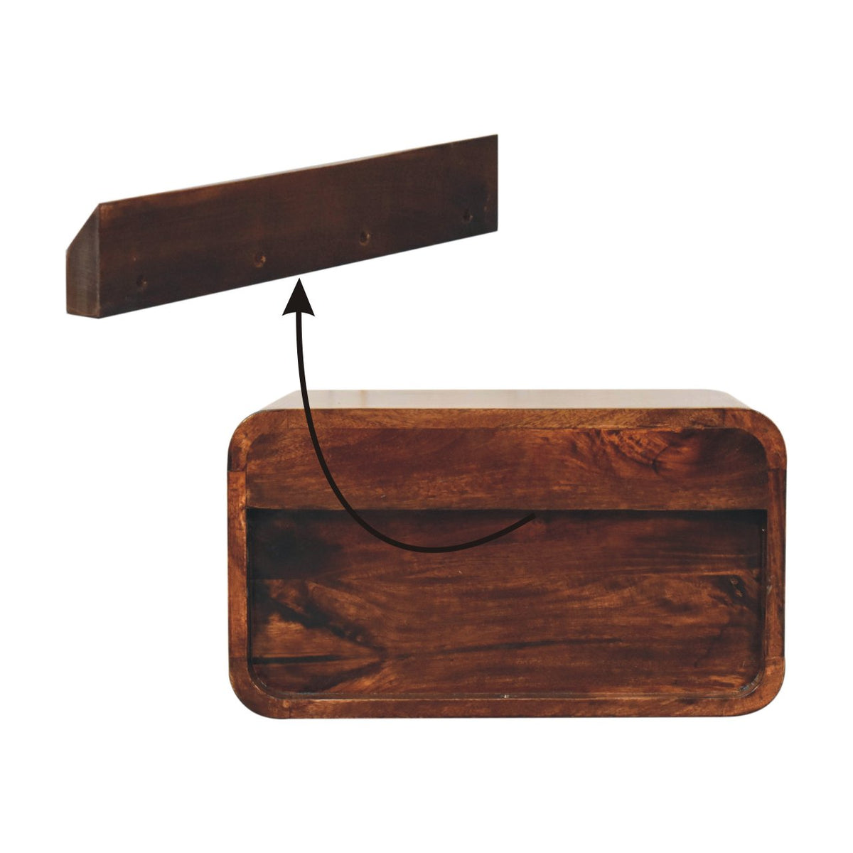 Solid Wood Curved California Nightstand