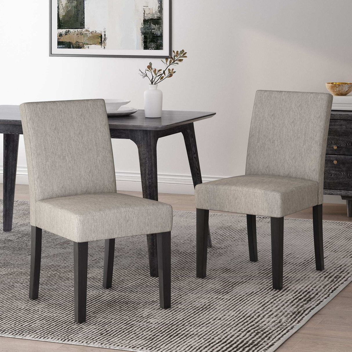 Contemporary Dining Chair With Upholstered Seating And Tapered Legs - Best Buy Furniture