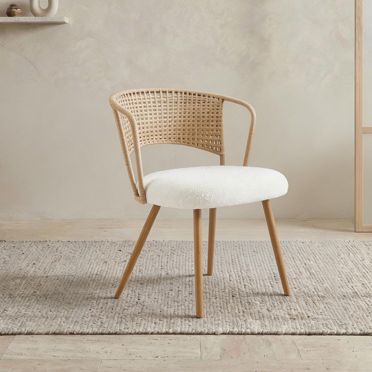 Wicker Dining Chairs - 2-Piece Set - Farmhouse Style