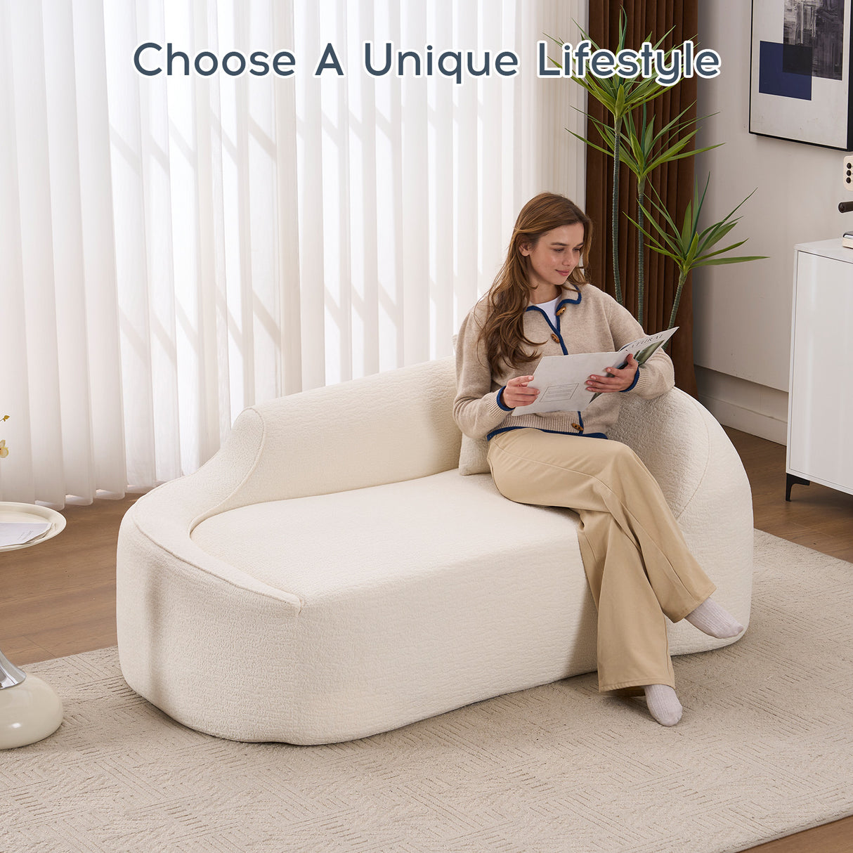Curved Chaise Lounge Chair Indoor