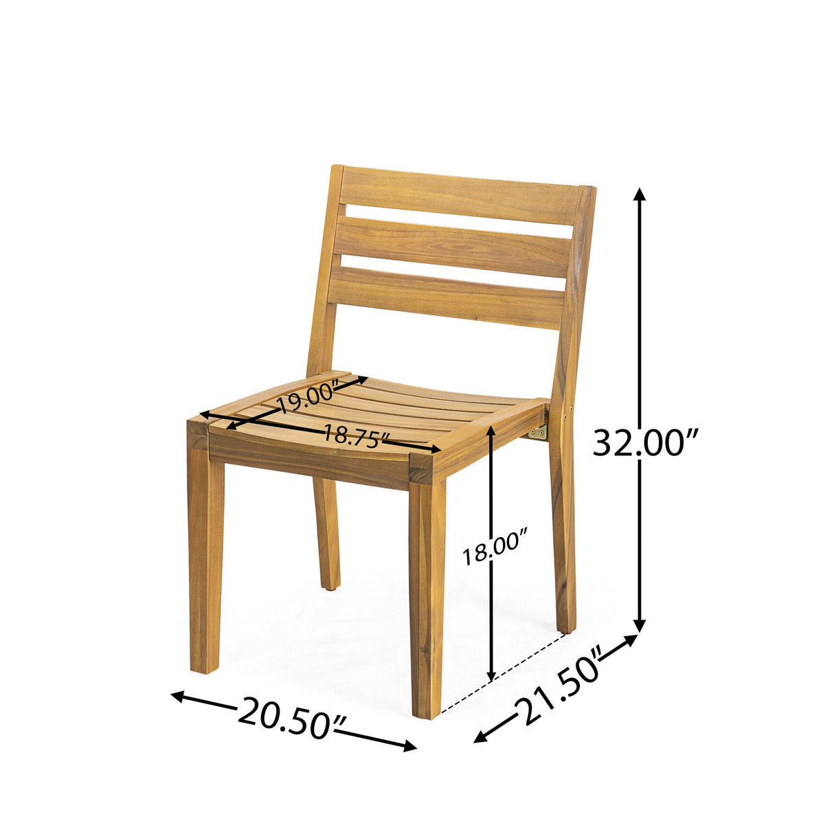 Outdoor Dining Side Chair (Set of 2) - Teak Finish - Best Buy Furniture