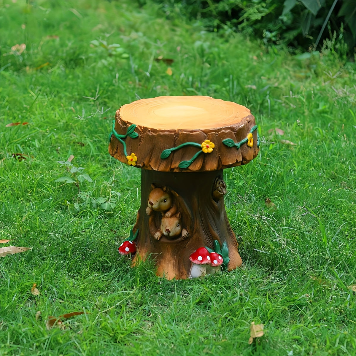 12.6" Resin Squirrel Garden Chair