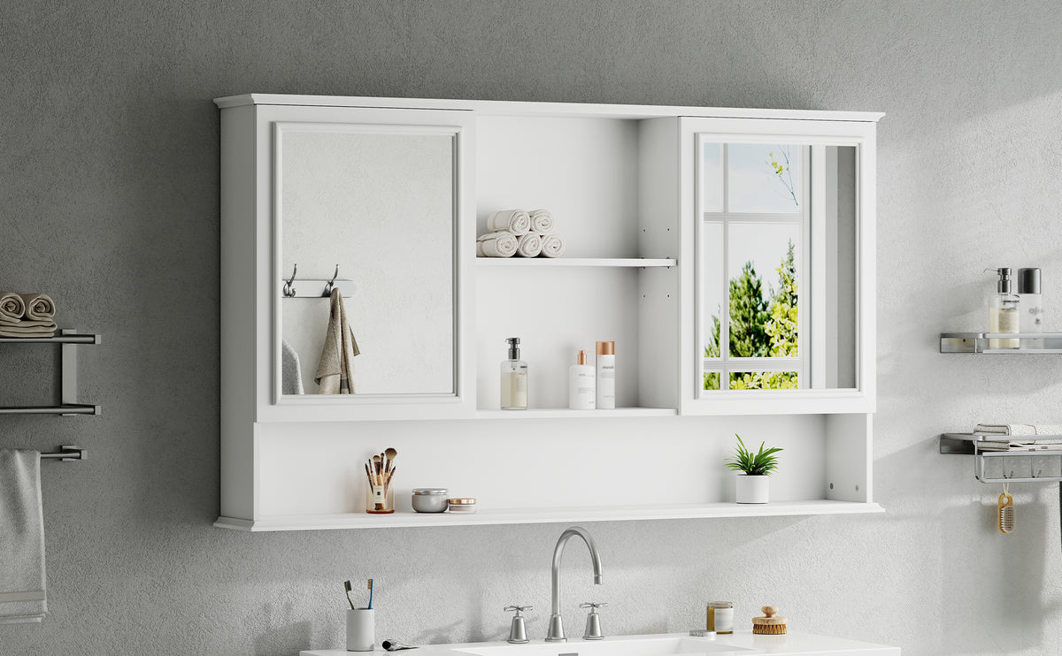 60" Wall-Mounted Bathroom Medicine Cabinet with Mirrors