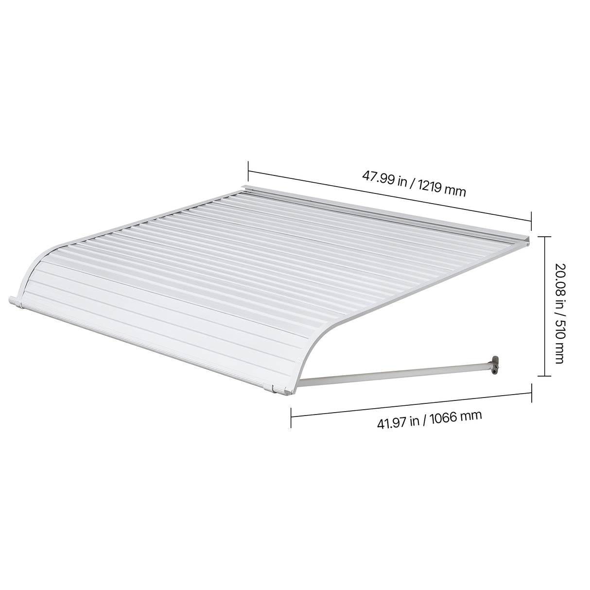 Window Awning Door Canopy 48x42 in Aluminum Alloy