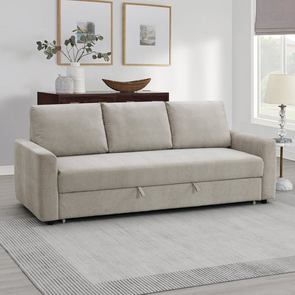 Leira Beige Linen Pull Out Sleeper