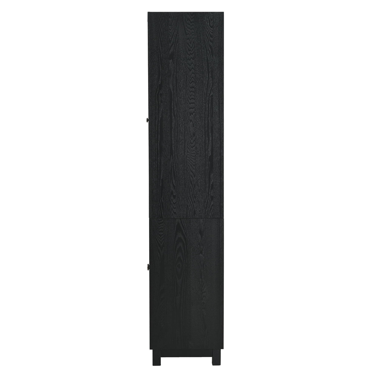 Mid Century Modern Style Tall Display Cabinet With Glass Doors For Collectibles - Black