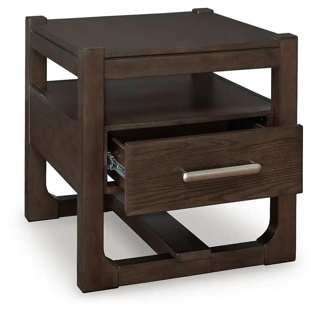 Breckington - Square End Table - Dark Brown - Best Buy Furniture