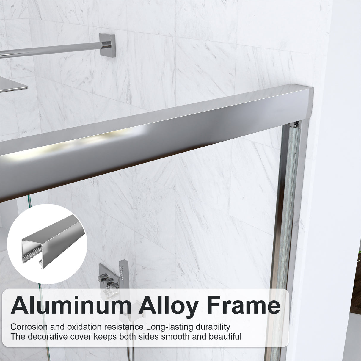 Semi-Frameless Double Sliding Shower Door