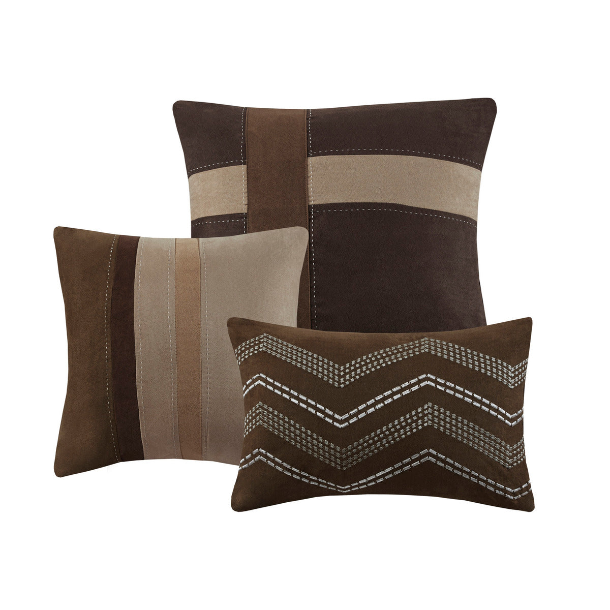 7 Piece Faux Suede Comforter Set