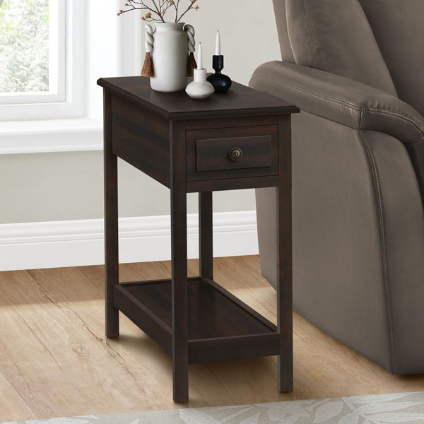 Accent End Table, 2 Tier, Storage Drawer, Transitional - Walnut - Best Buy Furniture