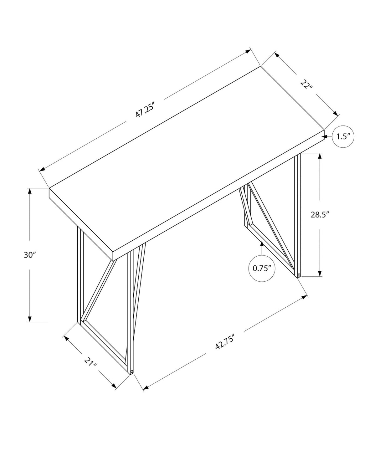 Computer Desk For Home Office Laptop, Contemporary & Modern - White - Best Buy Furniture