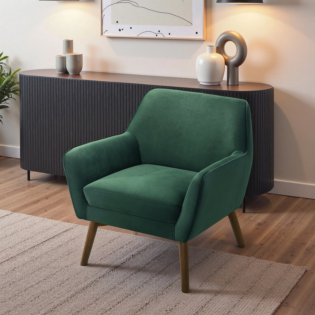 Panom Forest Velvet Accent Chair