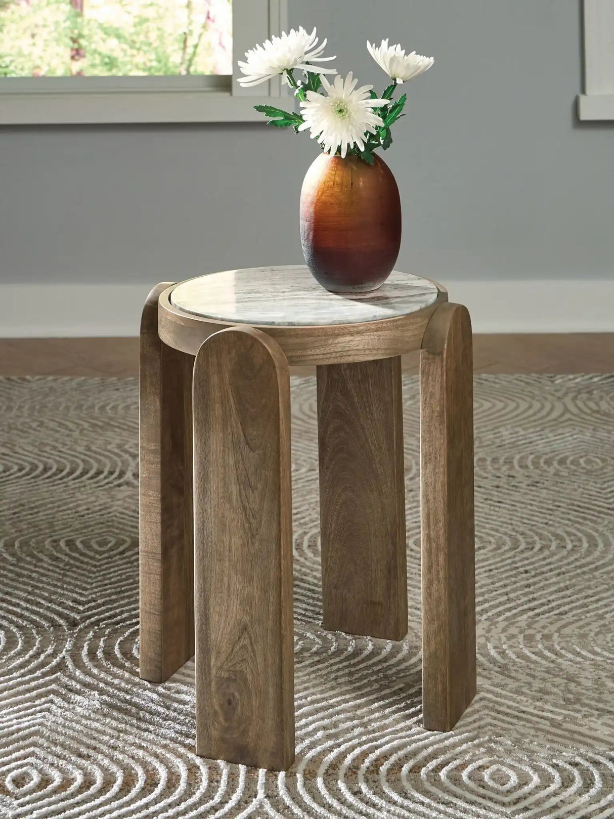 Gavrilley - Accent Table - Gray / White / Brown - Best Buy Furniture