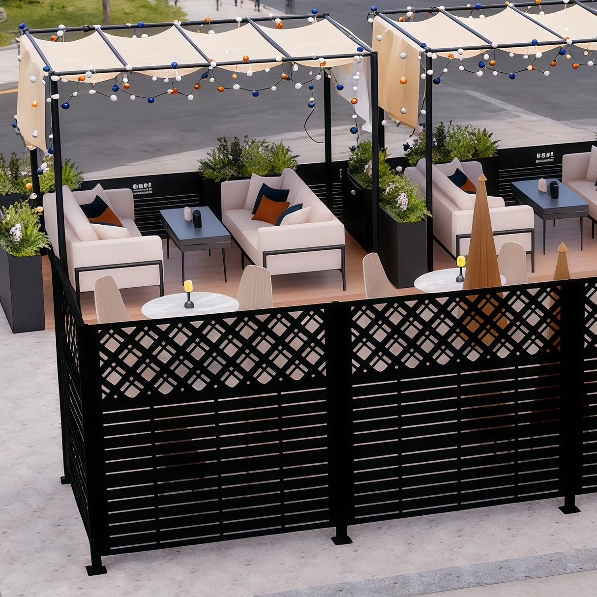 W48'' x H47.3'' x 2 Panels Metal Privacy Screen