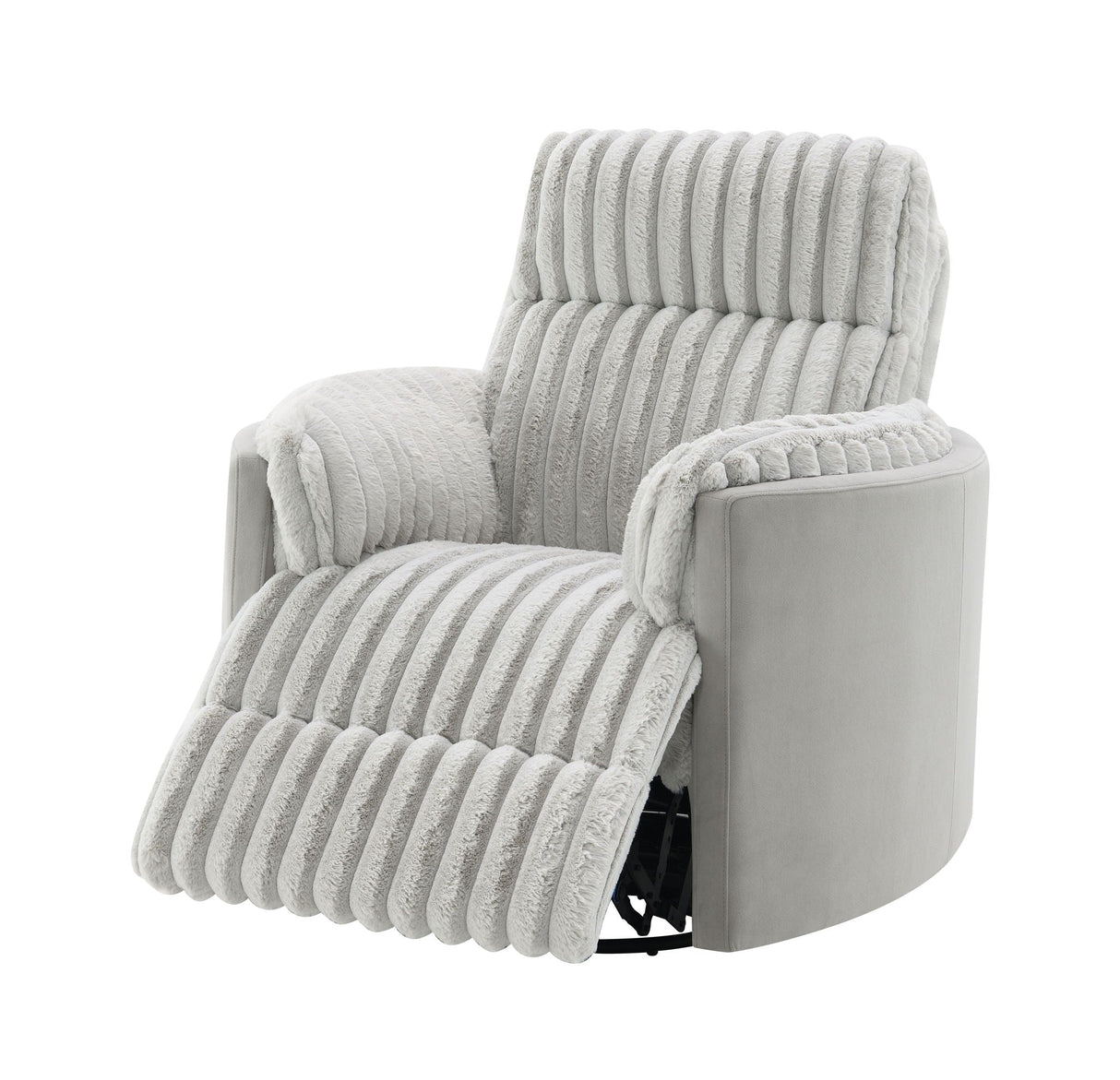 Emee - Corduroy Glider Recliner With Swivel - Gray - Best Buy Furniture