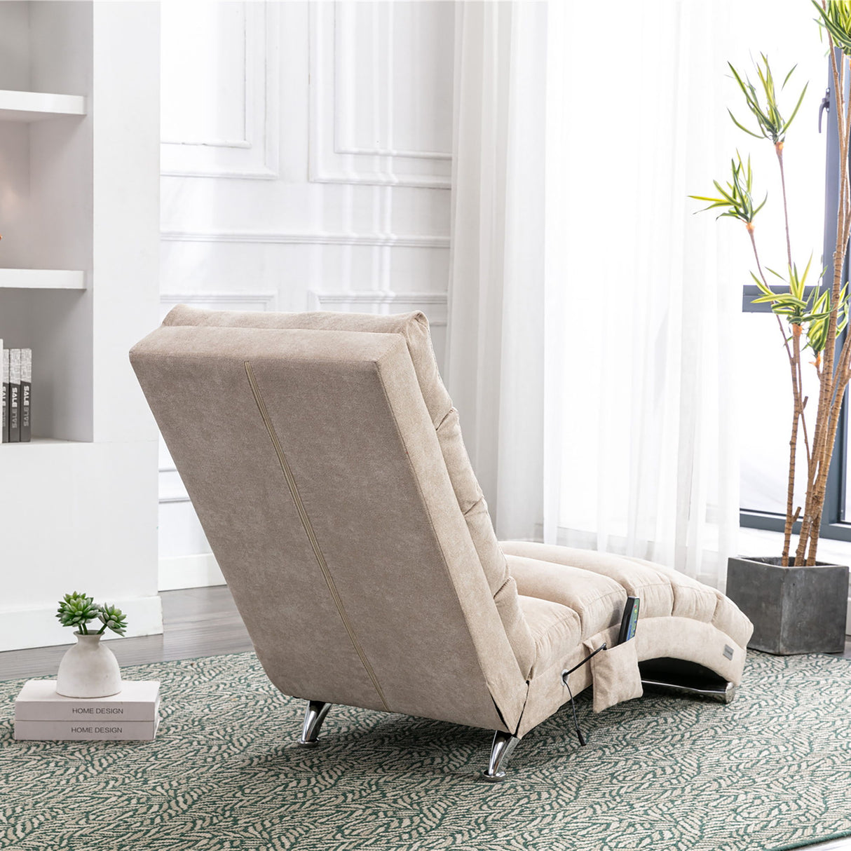 Massage Chaise Lounge Indoor With Remote Control, Ergonomic Electric Massage Lounger