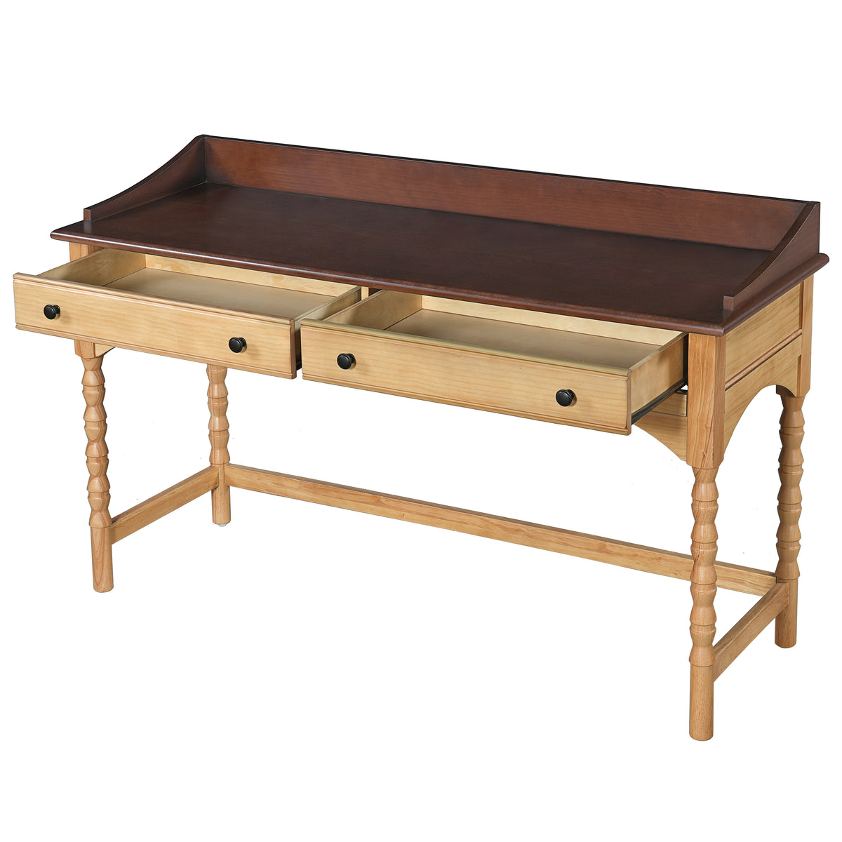 54'' Wooden Writing Desk with 2 Storage Drawers