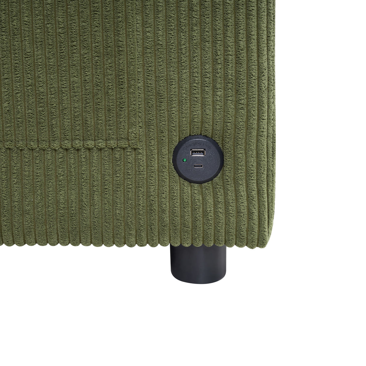Sleeper Sofa With Foldable Mattress, USB Ports, Side Table & Storage Pocket