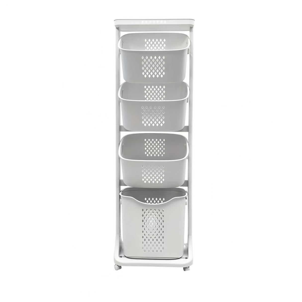 4-Tier Laundry Hamper Sorter with Wheels and Removable Baskets