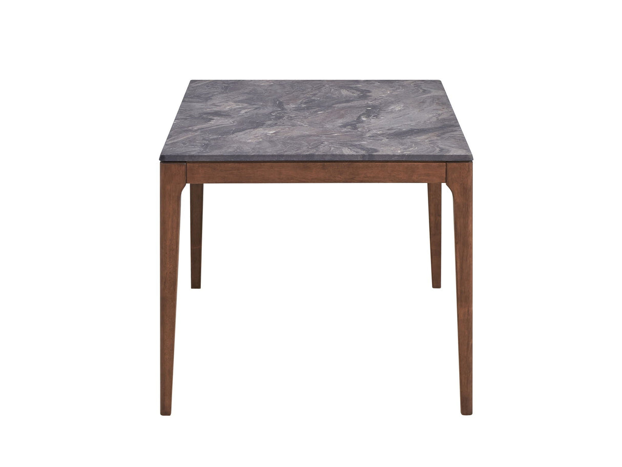 Bevis - Engineered Stone Top Dining Table - Walnut - Best Buy Furniture