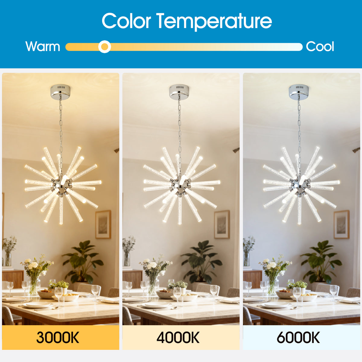 24-Light Bubble Pillar Chandelier