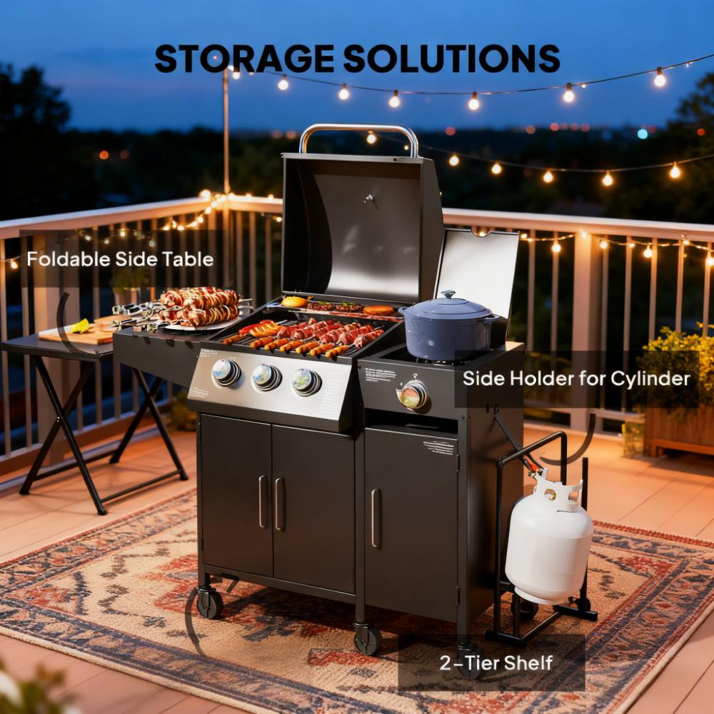 Barbecue Grill Gas Grill with Side Burner