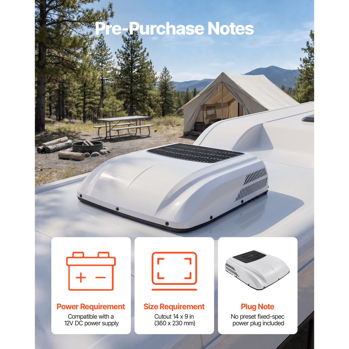 Truck Air Conditioner, 12V 10000 BTU RV Rooftop AC Unit