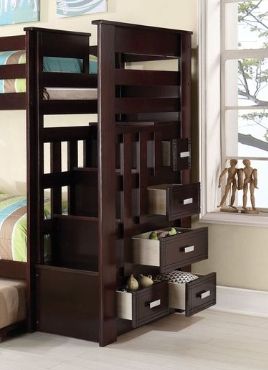 Allentown - Twin / Twin Bunk Bed With Trundle Storage - Espresso - Best Buy Furniture