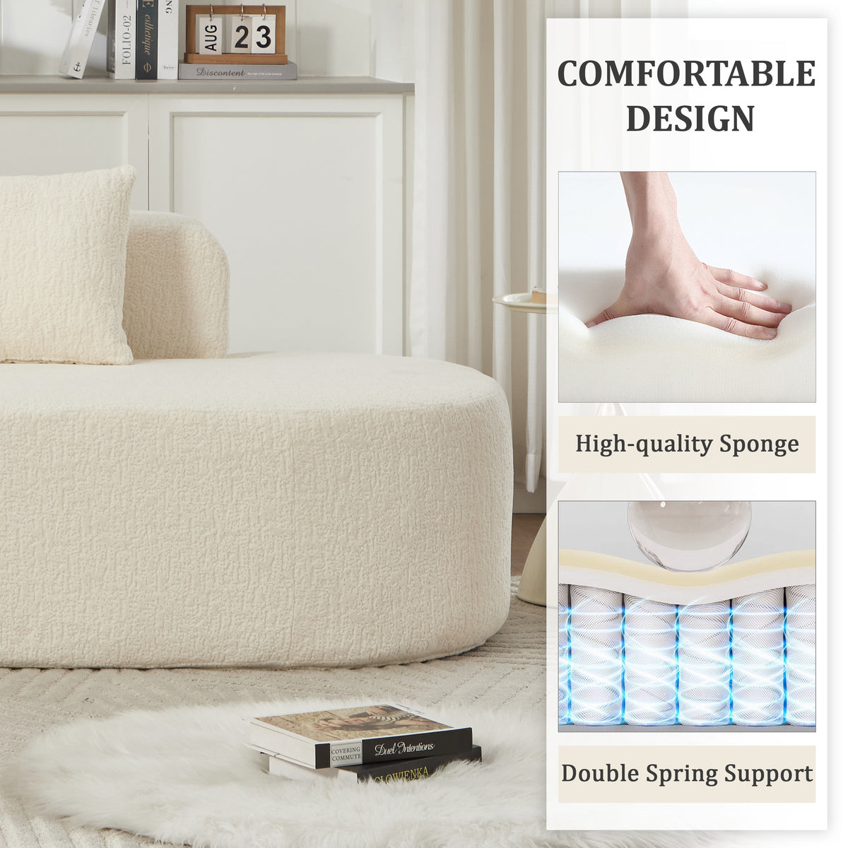 Boneless Couches for Living Room - White