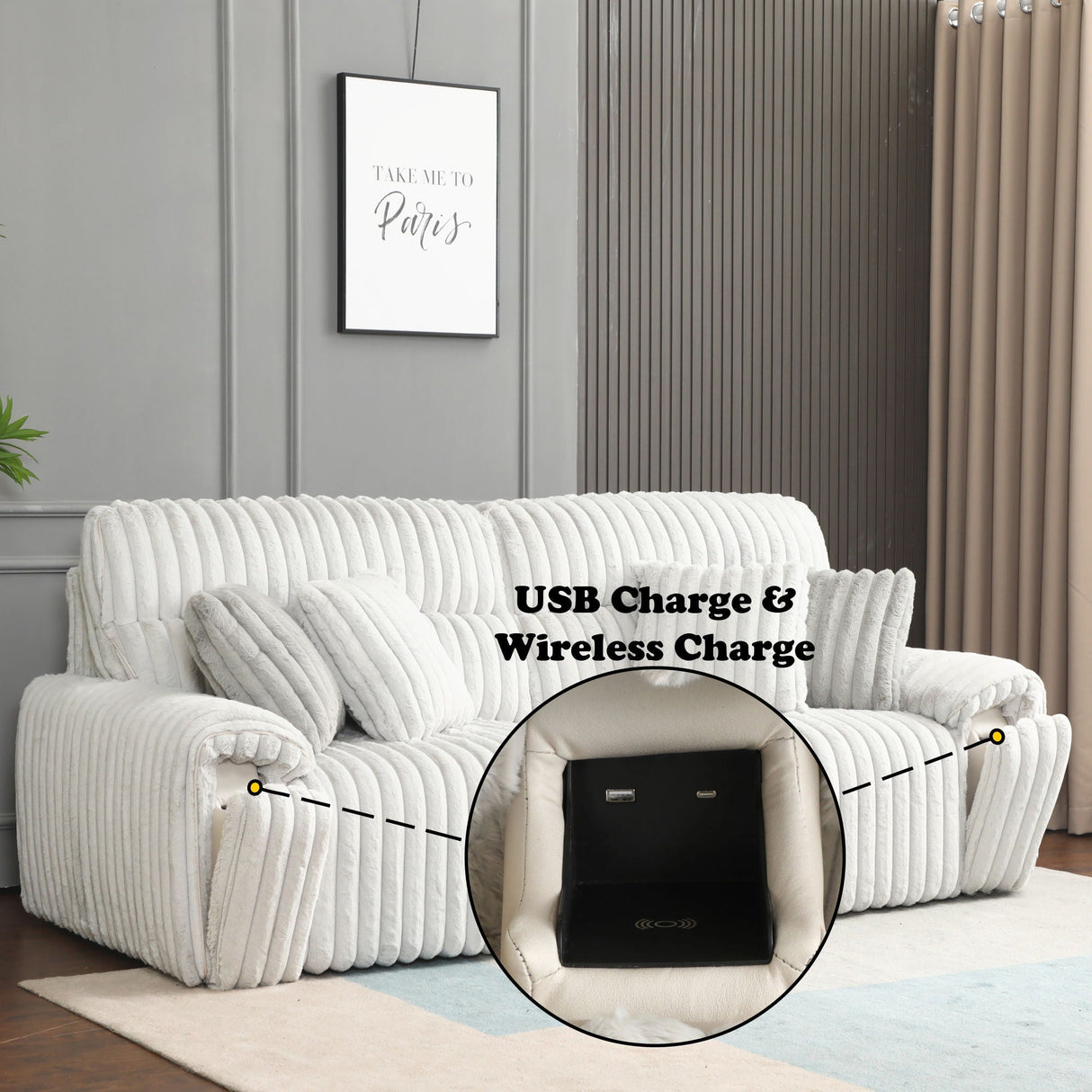 Jaya - Power Motion Sofa With Sleeper & USB Port - Mondo Gray - Best Buy Furniture