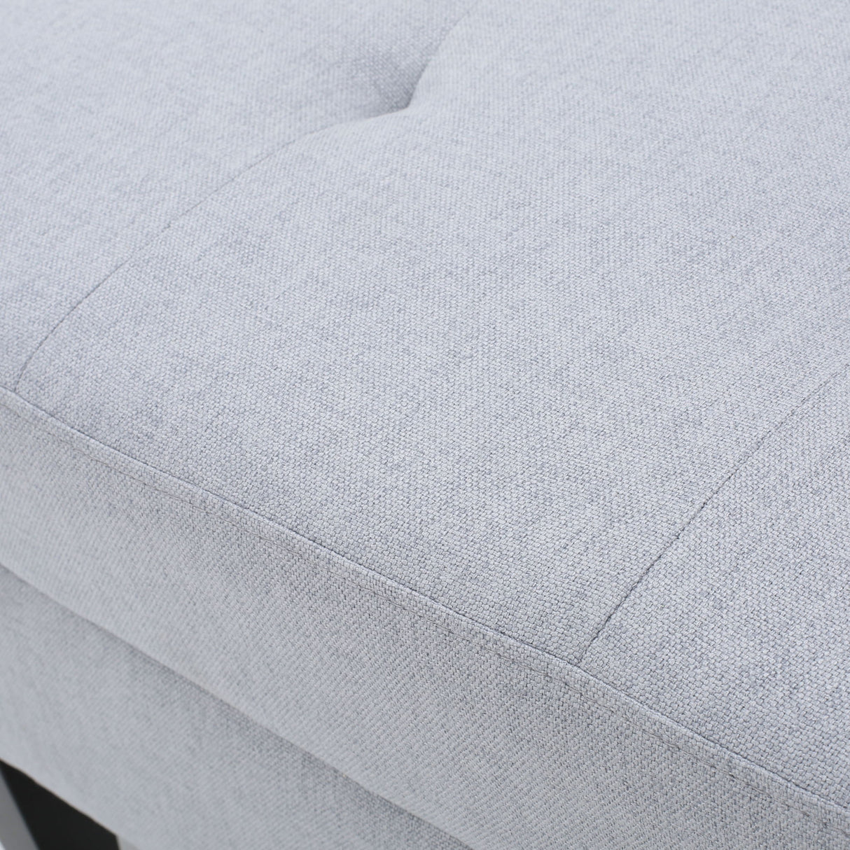 Storage Ottoman With Birch Wood Legs And Cushioned Top For Comfort