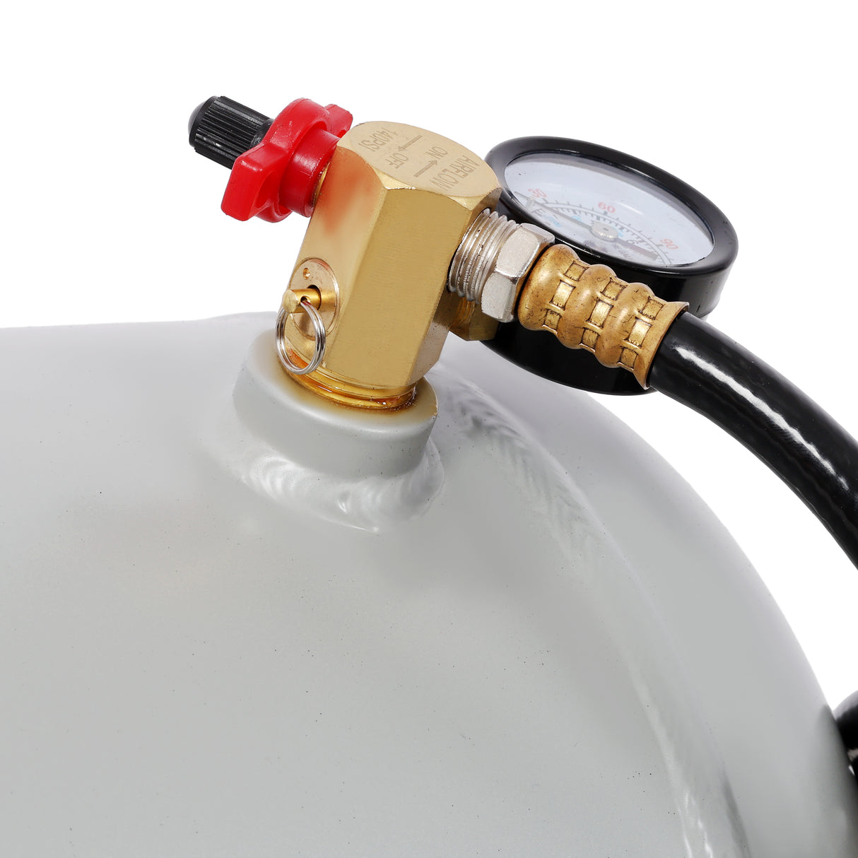 Portable 5 Gallon Aluminum Air Tank with Pressure Gauge and Hose