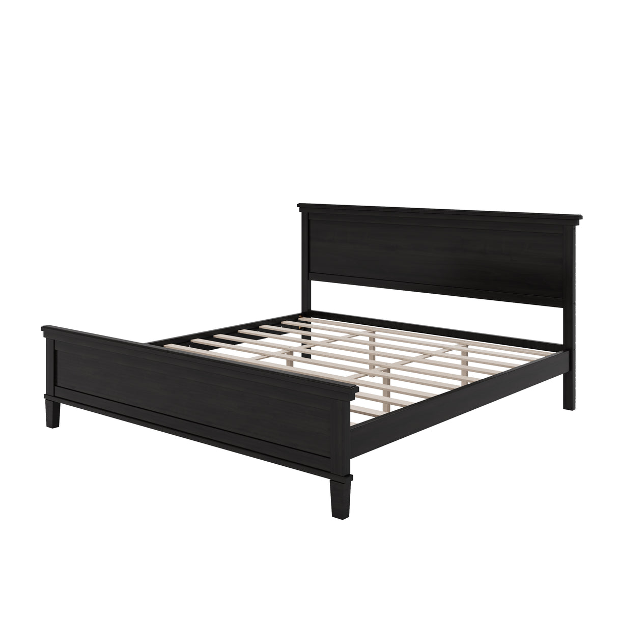 Mid-Century Modern Wood Platform Bed
