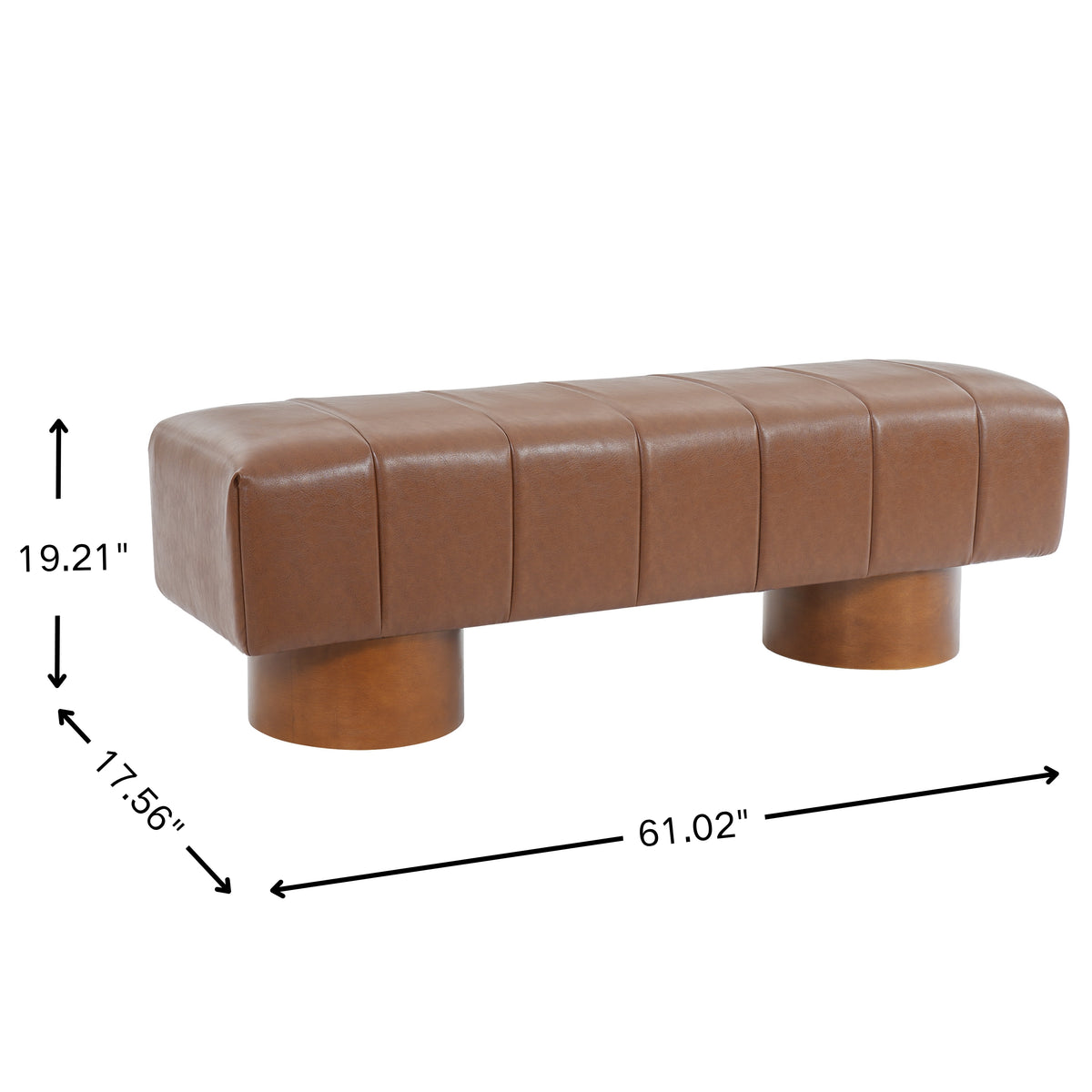Brown PU Upholstered Indoor Dining Bench