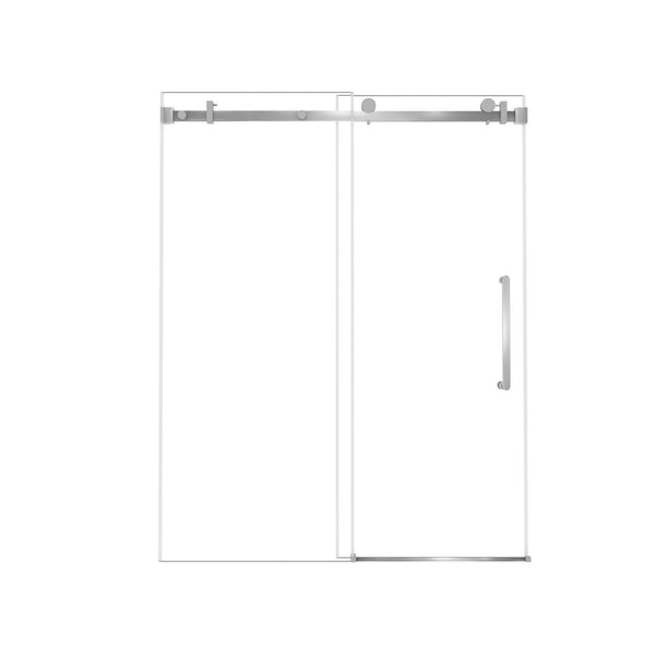 Frameless Single Sliding Shower Door & Handle And Square Tube Track