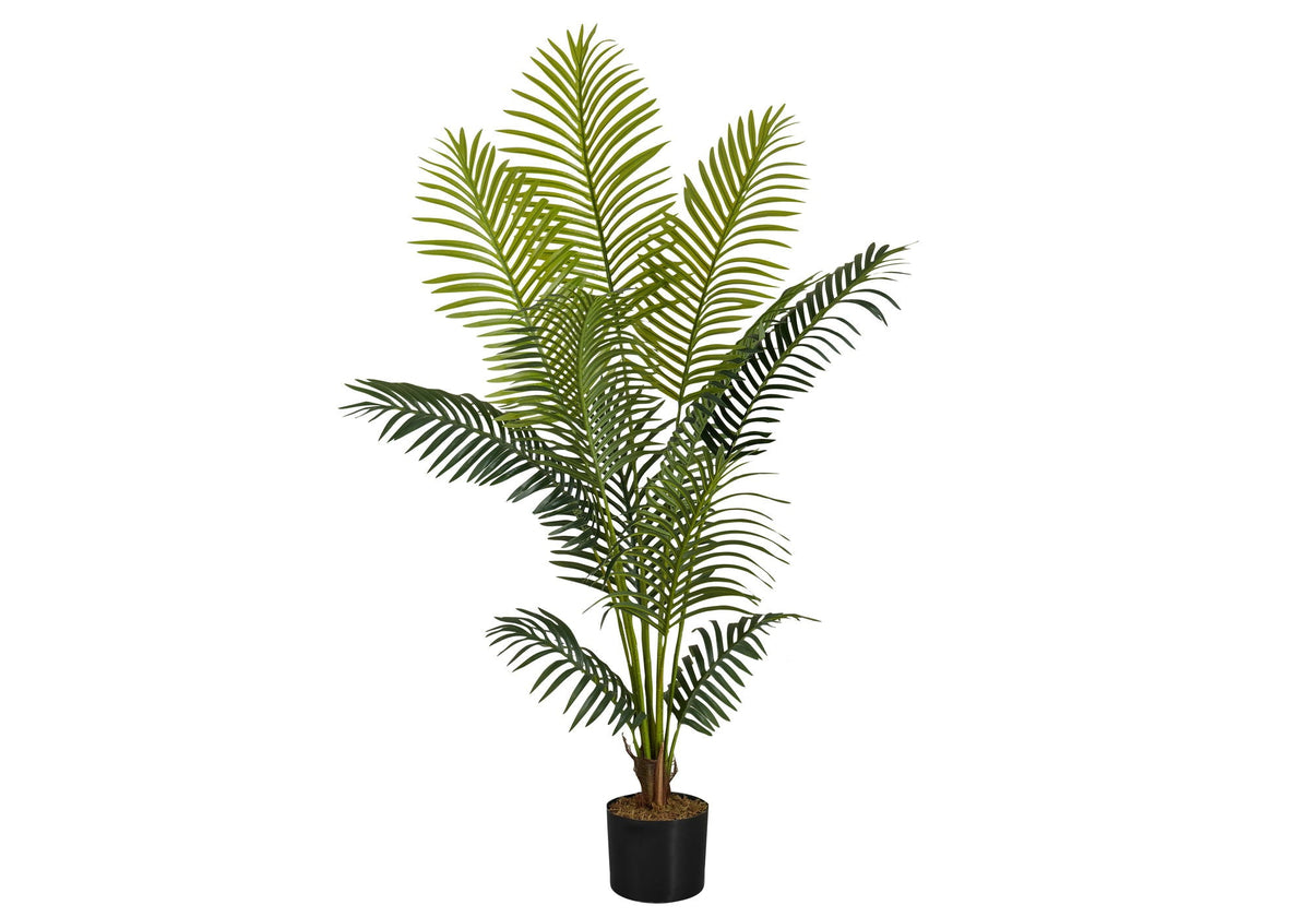 57" Tall, Artificial Plant, Palm Tree, Indoor, Faux, Fake, Floor, Greenery, Potted, Real Touch, Decorative - Green / Black - Best Buy Furniture