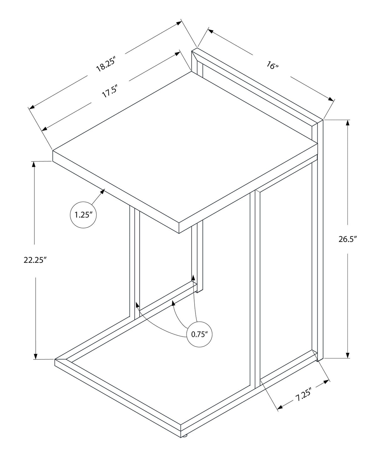 Accent Table, C - Shaped, Contemporary & Modern - Best Buy Furniture