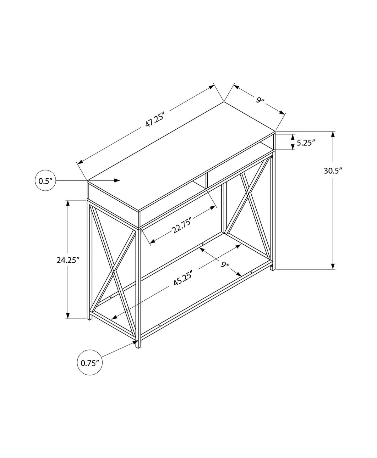 Accent Console Table For Entryway, Contemporary Design - Best Buy Furniture