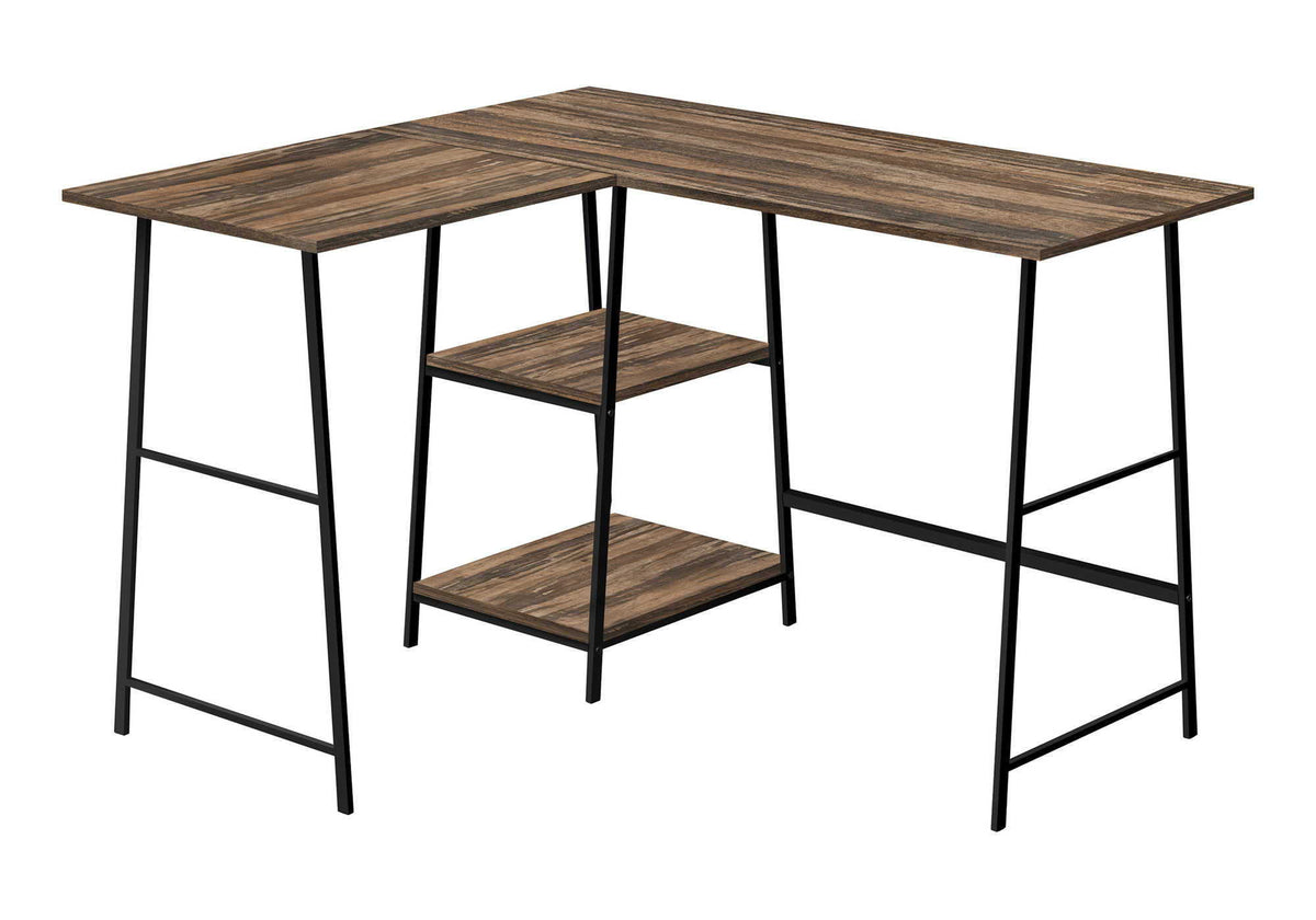 Computer Desk, Home Office, Corner, Storage Shelves, L-Shape, Work, Laptop, Contemporary, Modern - Brown - Best Buy Furniture