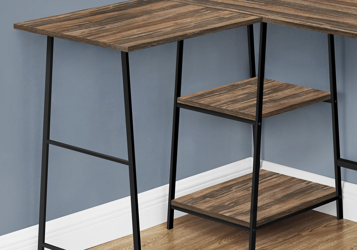 Computer Desk, Home Office, Corner, Storage Shelves, L-Shape, Work, Laptop, Contemporary, Modern - Brown - Best Buy Furniture