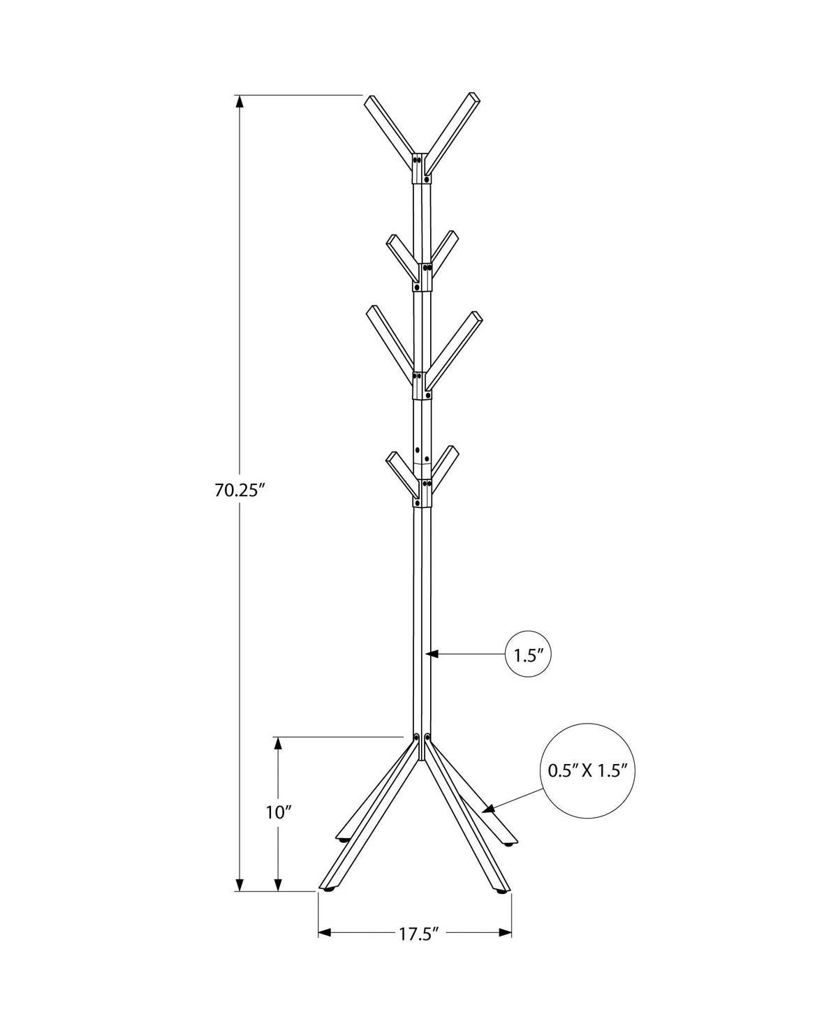 Coat Rack, Hall Tree, Free Standing, 8 Hooks, Entryway, Contemporary & Modern - Best Buy Furniture