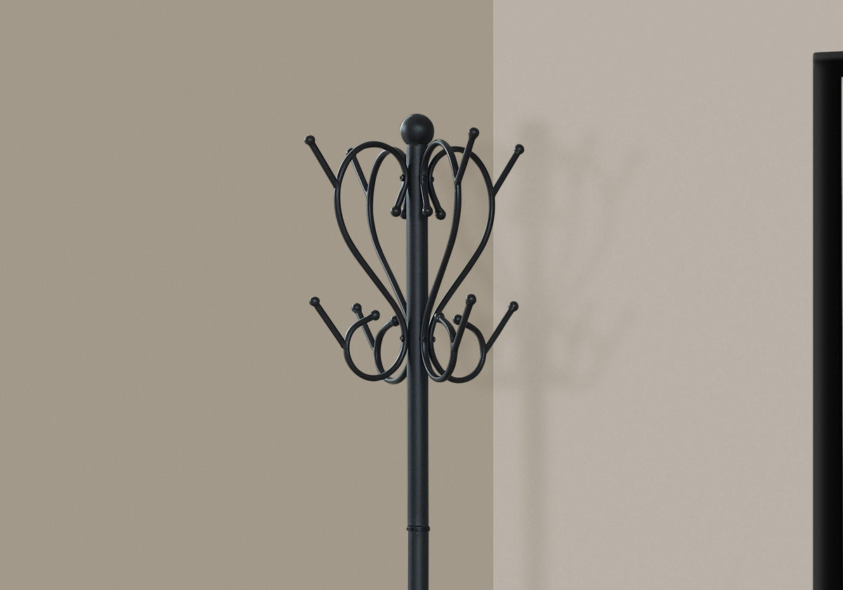 Coat Rack, Hall Tree, Free Standing, 8 Hooks, Entryway, Umbrella Holder, Transitional - Black - Best Buy Furniture
