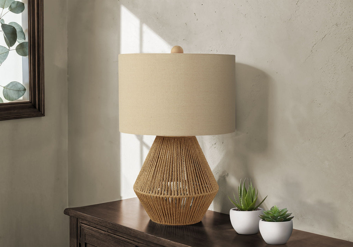 Lighting, Table Lamp, Rope, Resin, Transitional - Brown - Best Buy Furniture