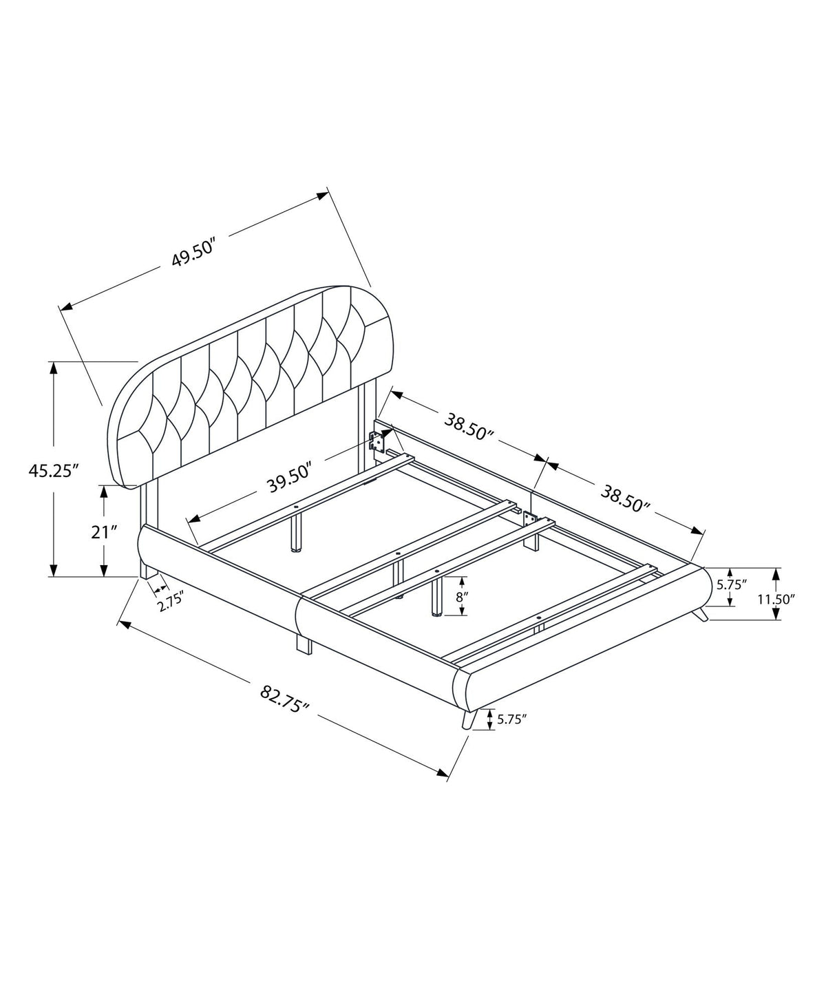 Bed Upholstered Leather Look - Best Buy Furniture
